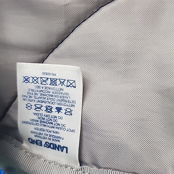 Lands End Tie Dye Blue Pink Aqua Backpack Girls Boys School Travel - Picture 15 of 16